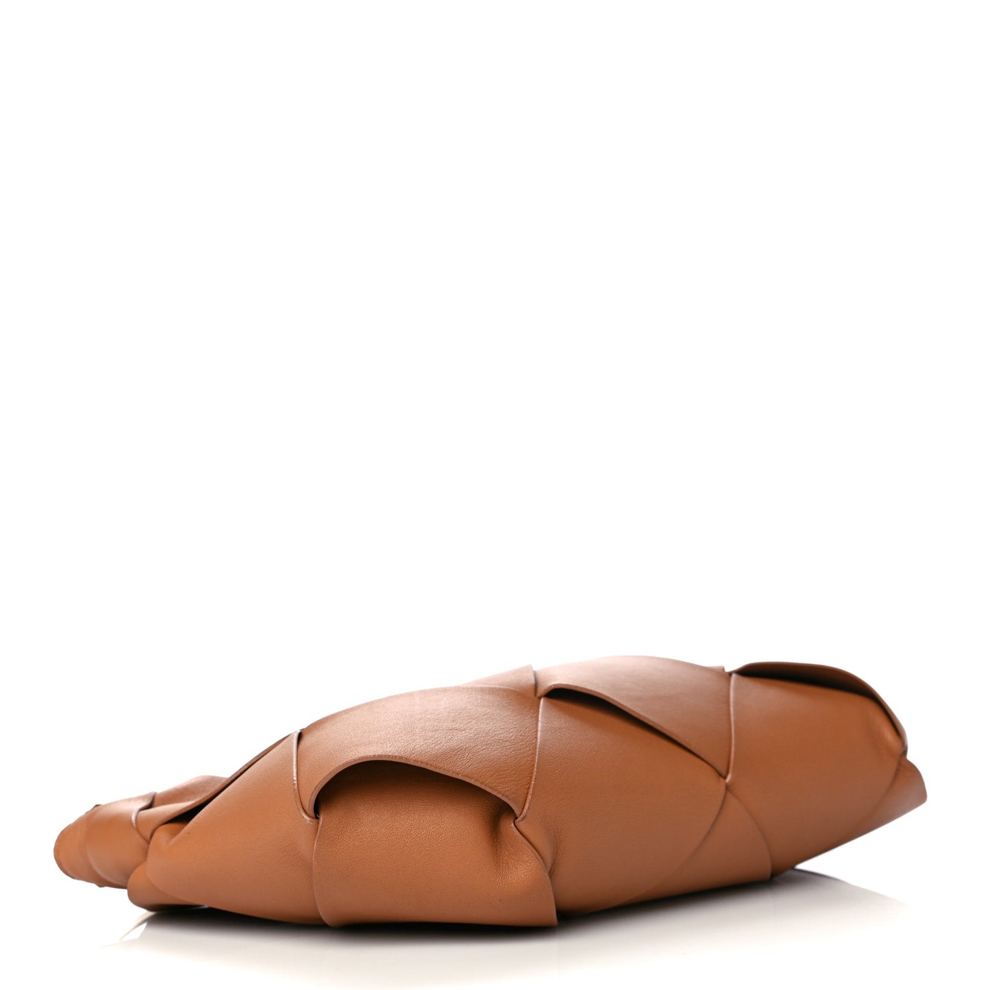 Nappa Maxi Blown Up Intrecciato Pouch Clutch Caramel