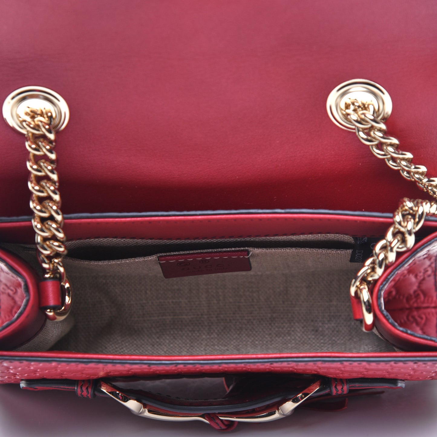 Soft Microguccissima Mini Emily Chain Shoulder Bag Rosso
