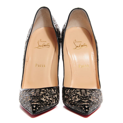 Christian Louboutin Patent Lace Glitter So Pretty 120 Pumps 40 Black 2 of 7