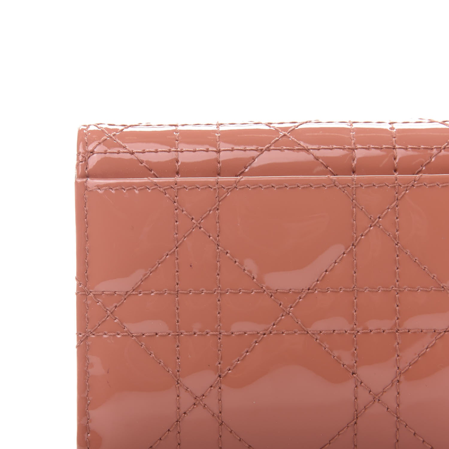 Christian Dior Patent Cannage Lady Dior Lotus Wallet Dark Coral 10 of 11