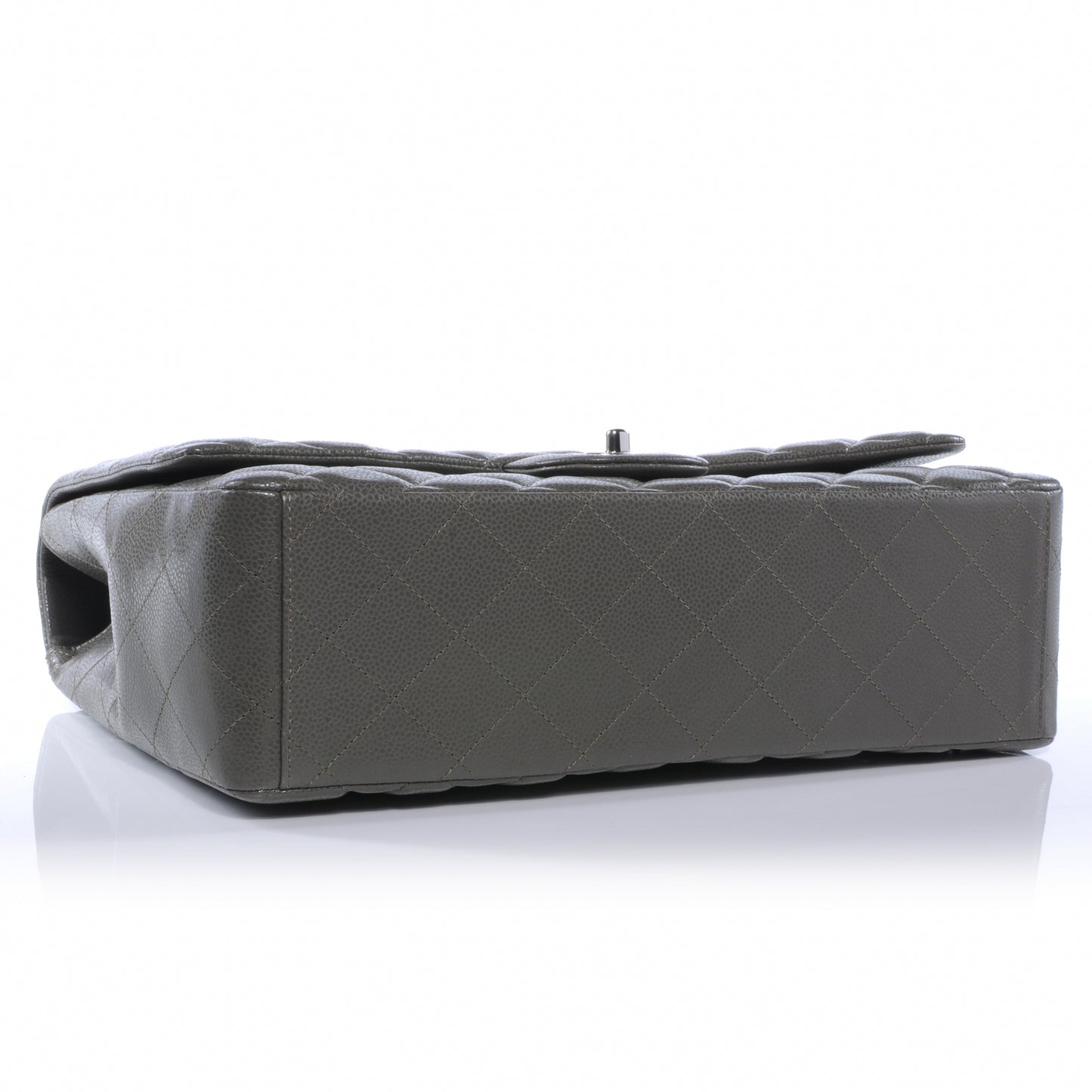 Caviar Maxi Single Flap Grey