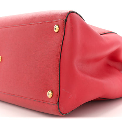 Fendi Vitello Elite Flamingo Regular 2Jours Tote Rosso Fiamma 10 of 16