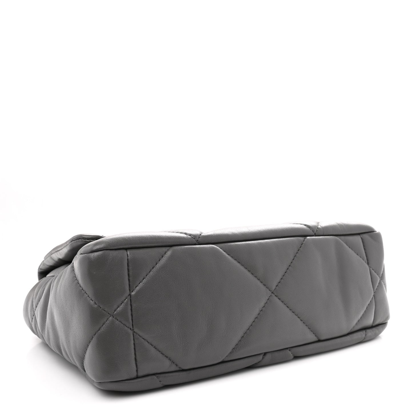 Lambskin Quilted Medium Chanel 19 Flap Dark Grey