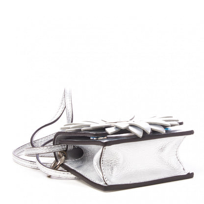 Fendi Vitello Catalan Mirror F is Fendi Flower Micro Kan I Shoulder Bag Silver 3 of 8