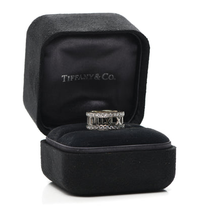 Tiffany 18K White Gold Diamond Atlas Open Ring 50 5.5 5 of 5