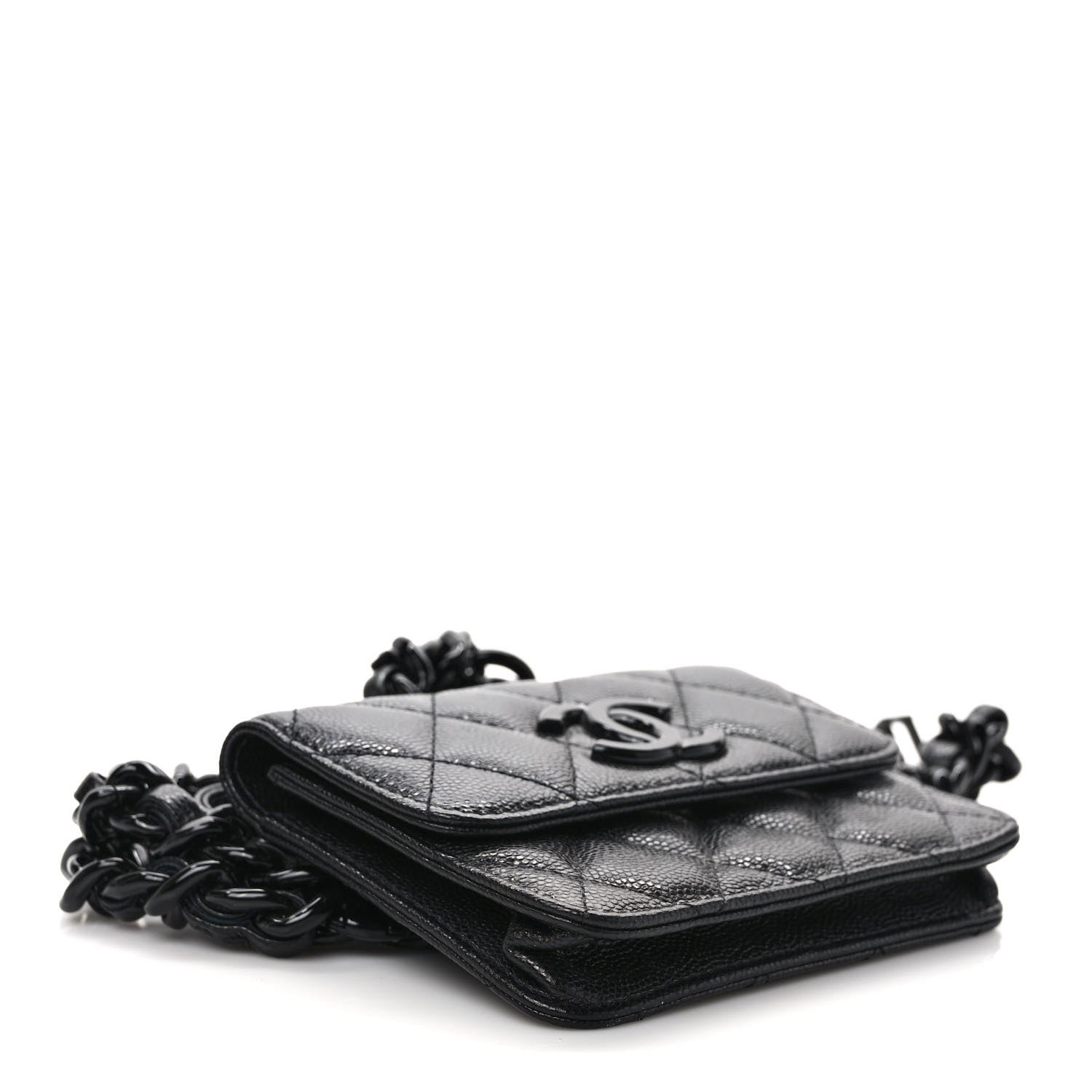Chanel Caviar Quilted My Everything Belt Flap Card Holder Black 3 of 8