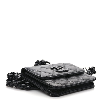 Chanel Caviar Quilted My Everything Belt Flap Card Holder Black 3 of 8