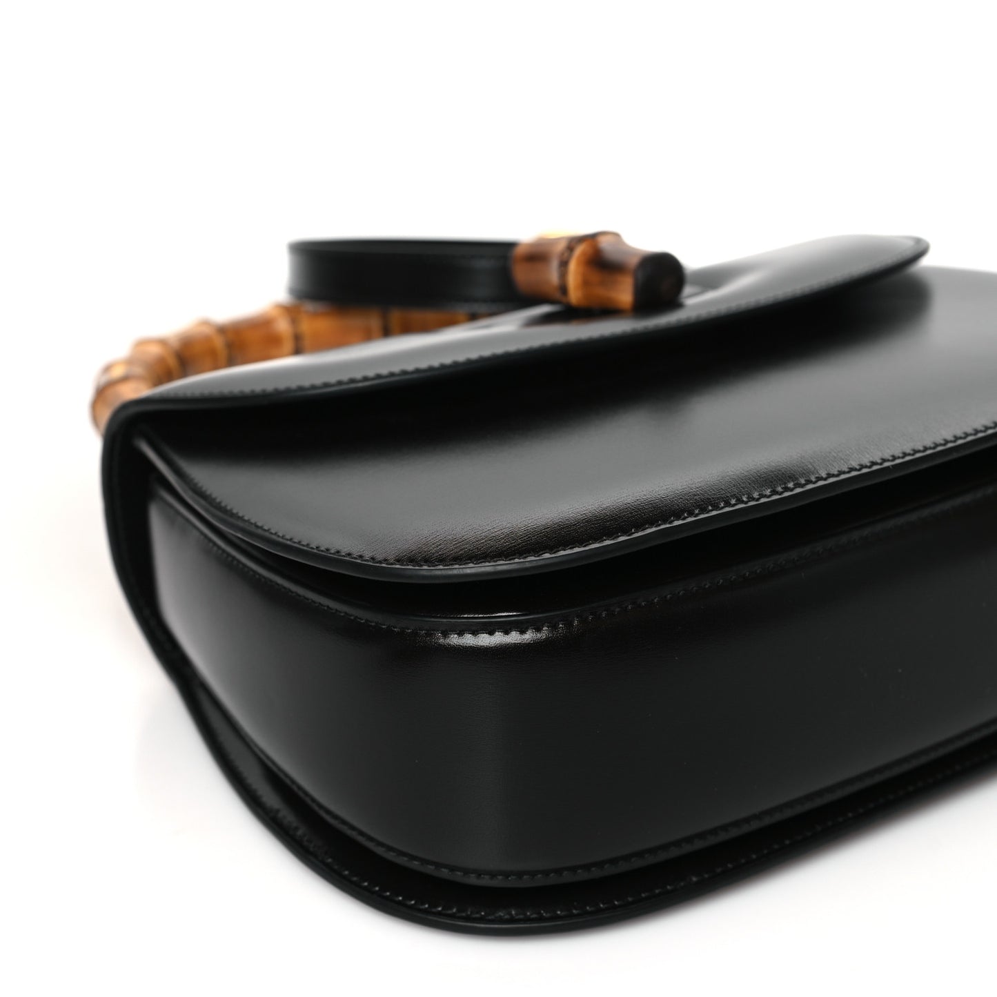 Boarded Dyana Lux Calfskin Web Medium Bamboo 1947 Top Handle Bag Black