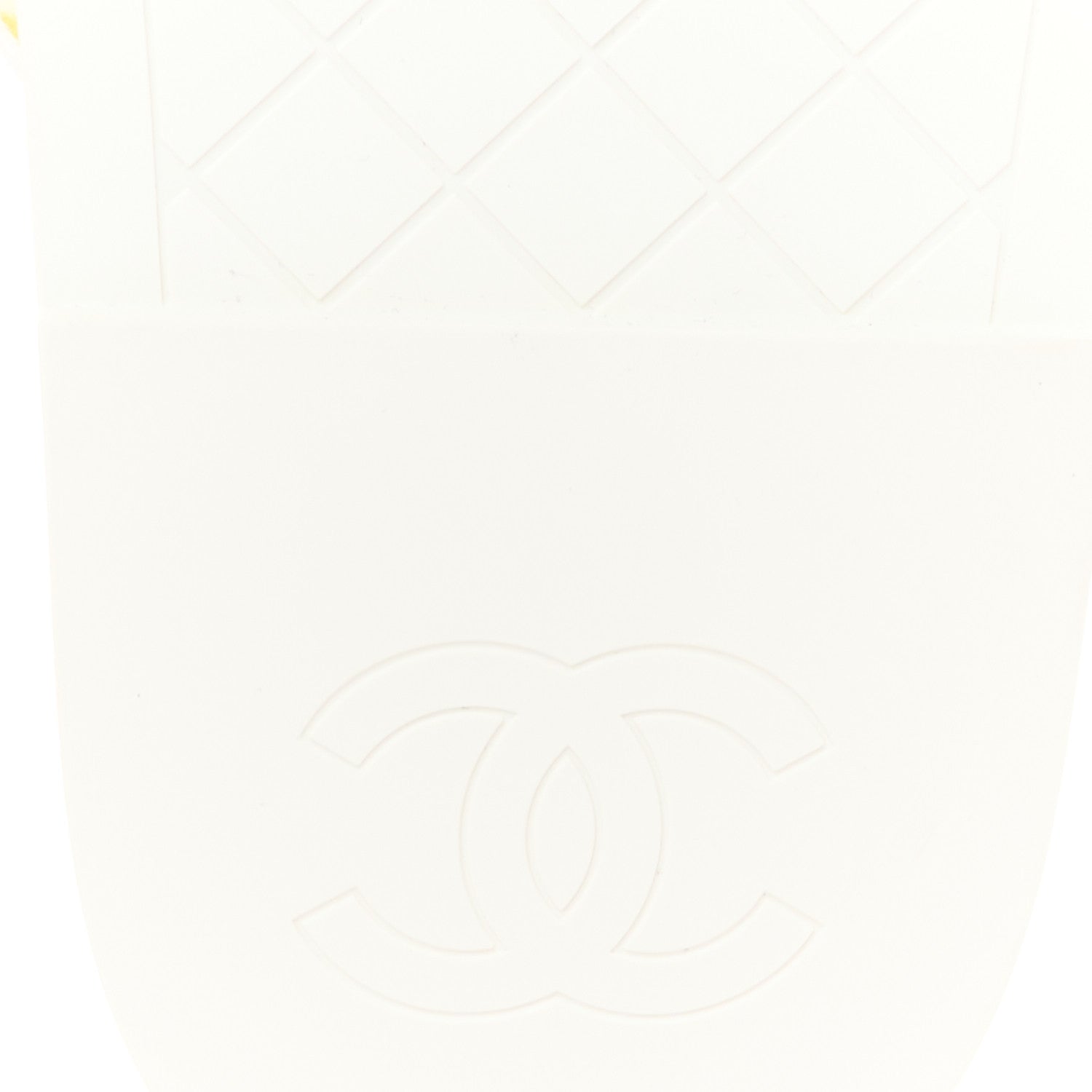 Chanel Printed Calfskin Velcro Dad Flat Mules 40 White Yellow 8 of 9