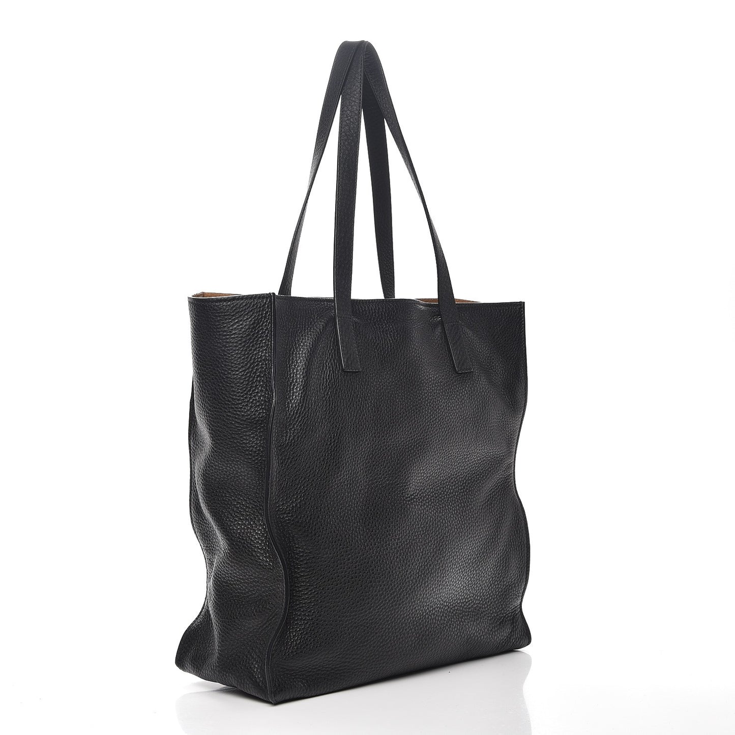 Vitello Daino Tote Nero Black Caramel