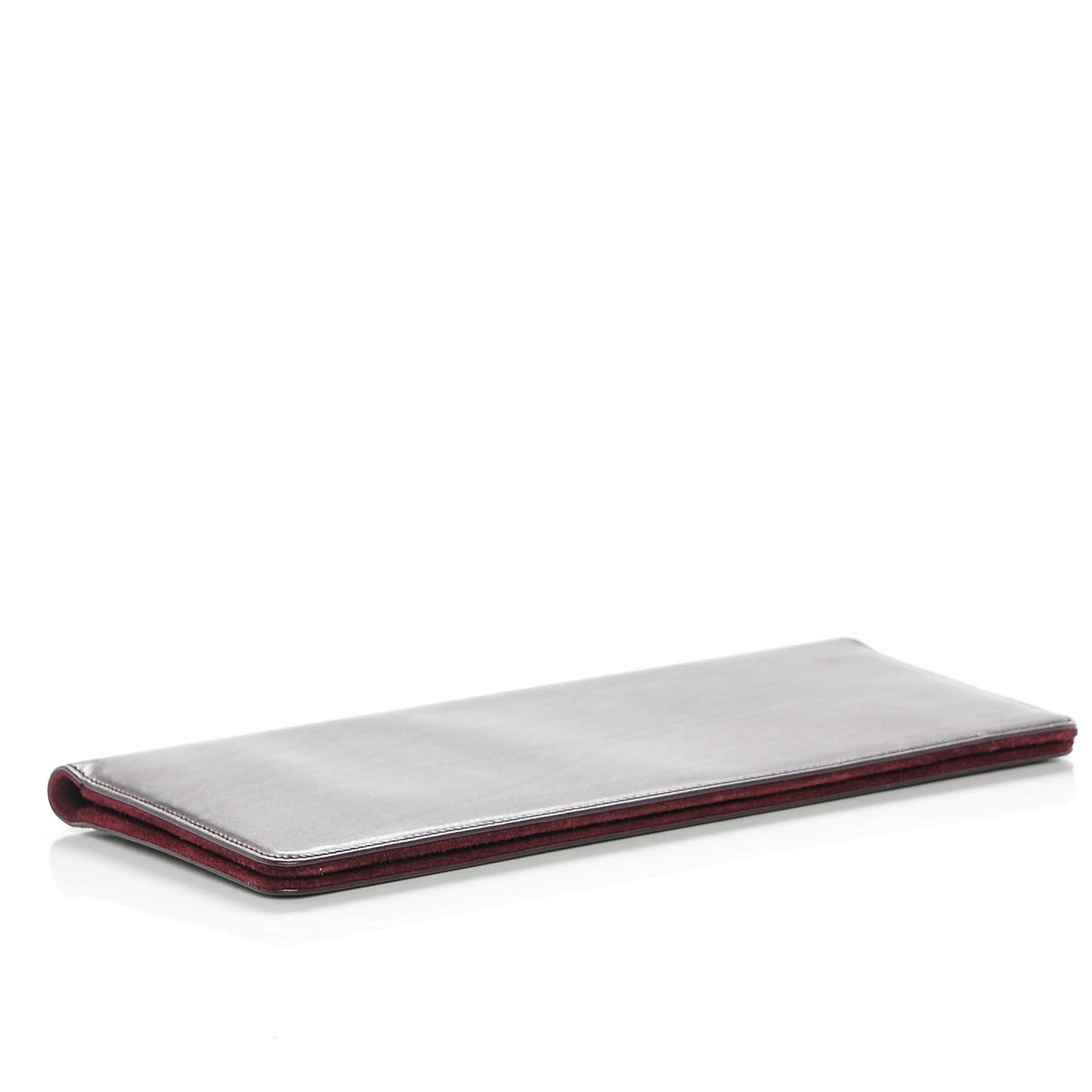 Smooth Calfskin Long Marquage Document Case Bordeaux