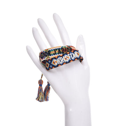 Christian Dior Woven Cotton J'Adior Friendship Bracelet Set 2 of 4