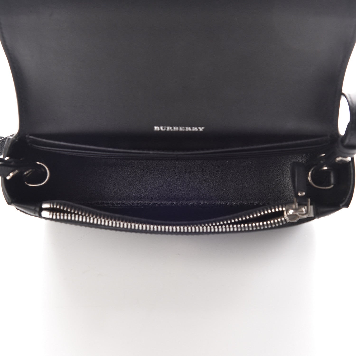 Burberry Calfskin Perforated Logo Hampshire Crossbody Black 5 of 10