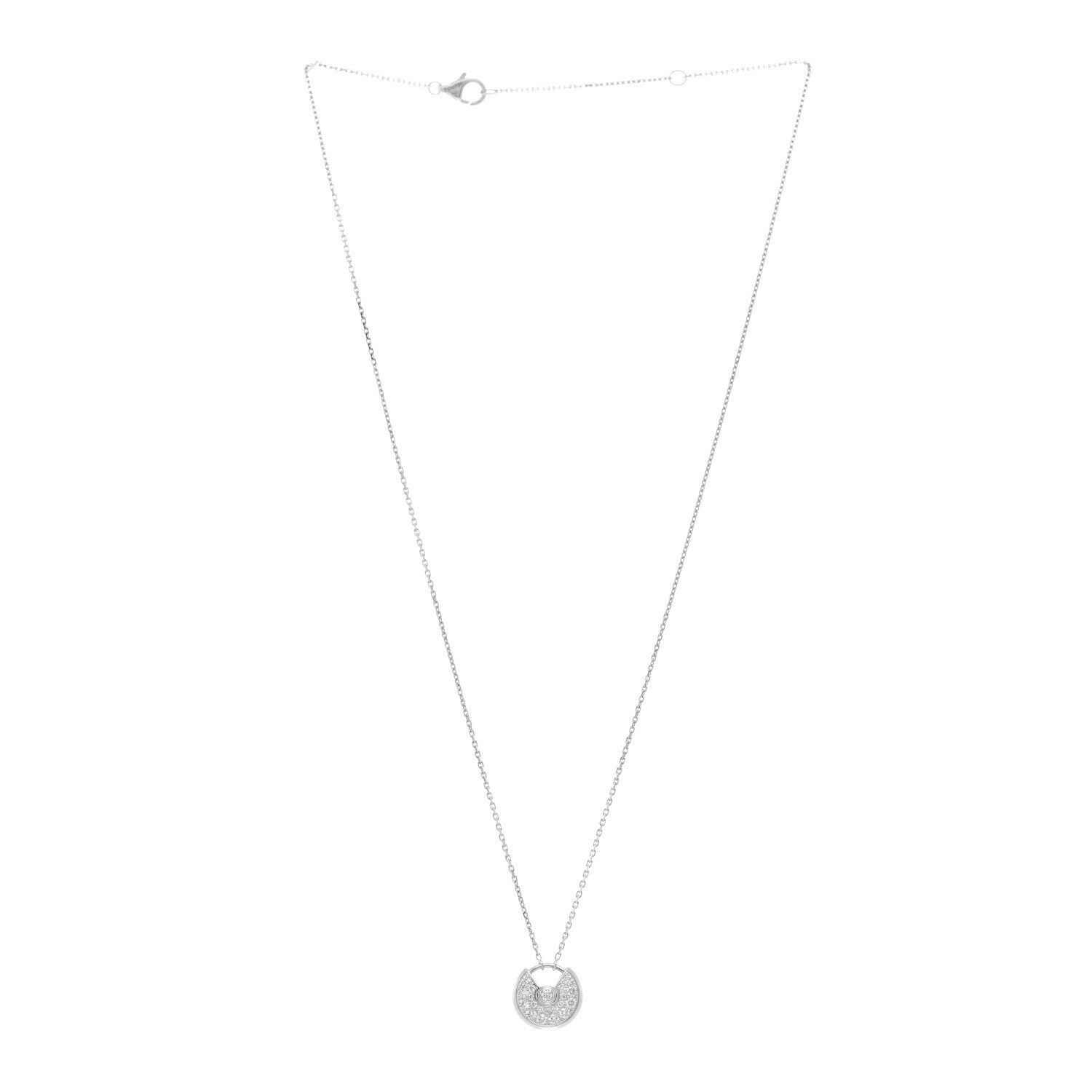 Cartier 18K White Gold Diamond XS Amulette de Cartier Pendant Necklace 3 of 5