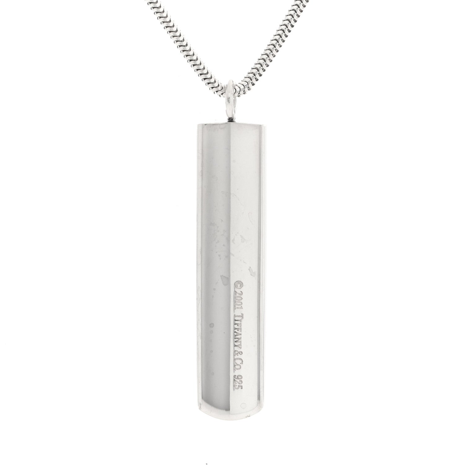 Tiffany Sterling Silver 1837 Bar Pendant Necklace 5 of 5