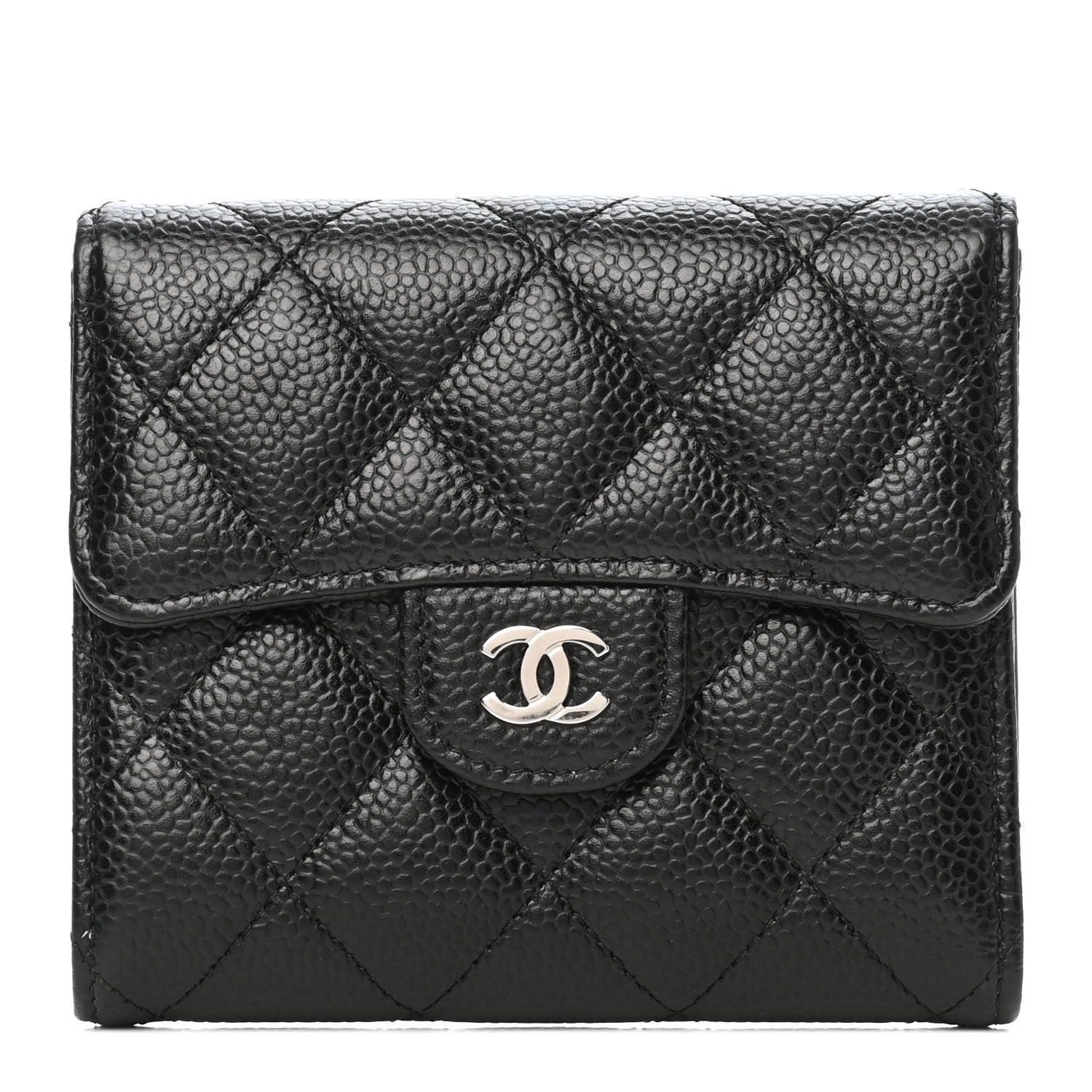 Chanel Caviar Quilted Compact Flap Wallet Black 1 of 7