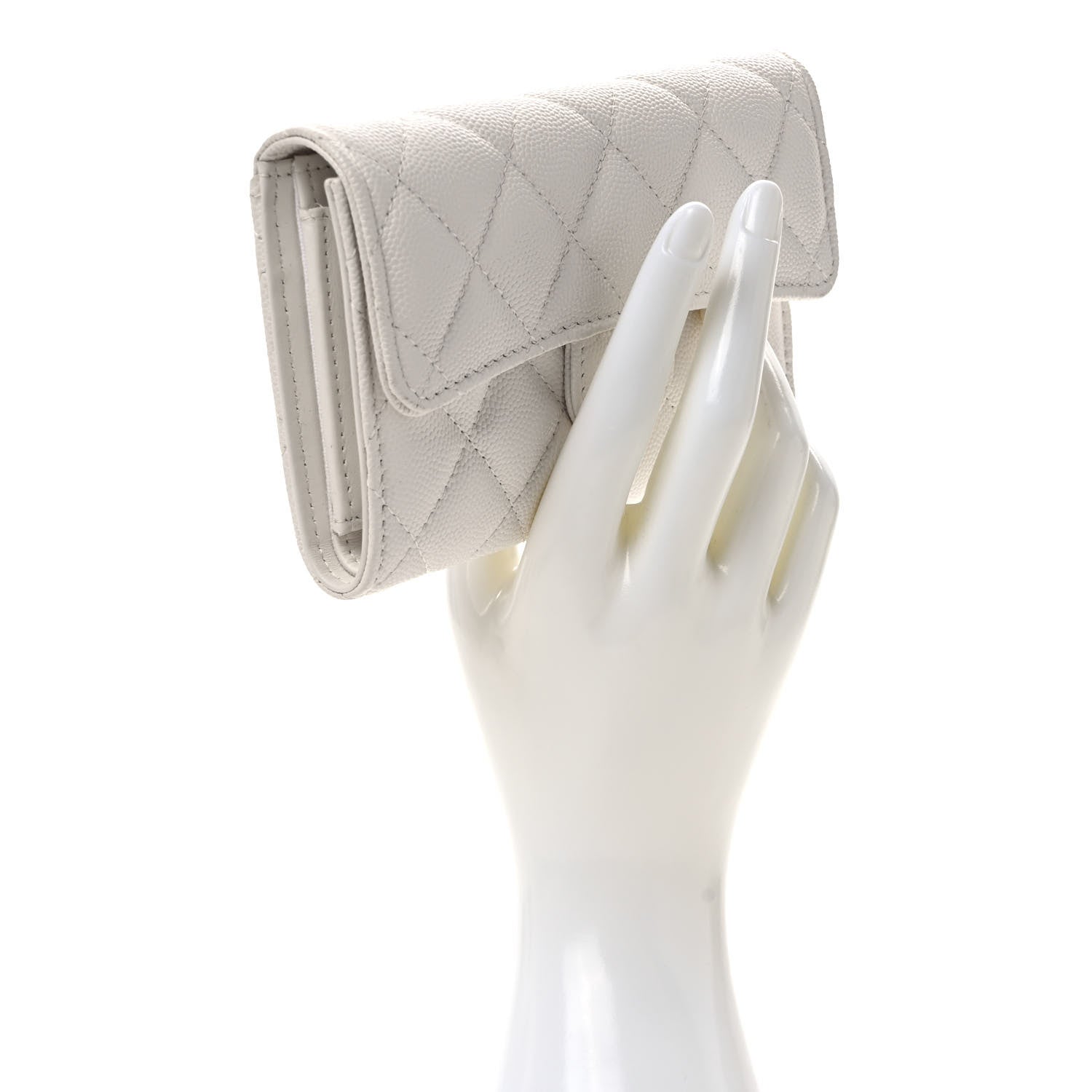 Chanel Caviar Quilted Medium Flap Wallet White 2 of 6