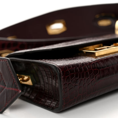 Givenchy Calfskin Crocodile Embossed Eden Bag Eggplant 8 of 11