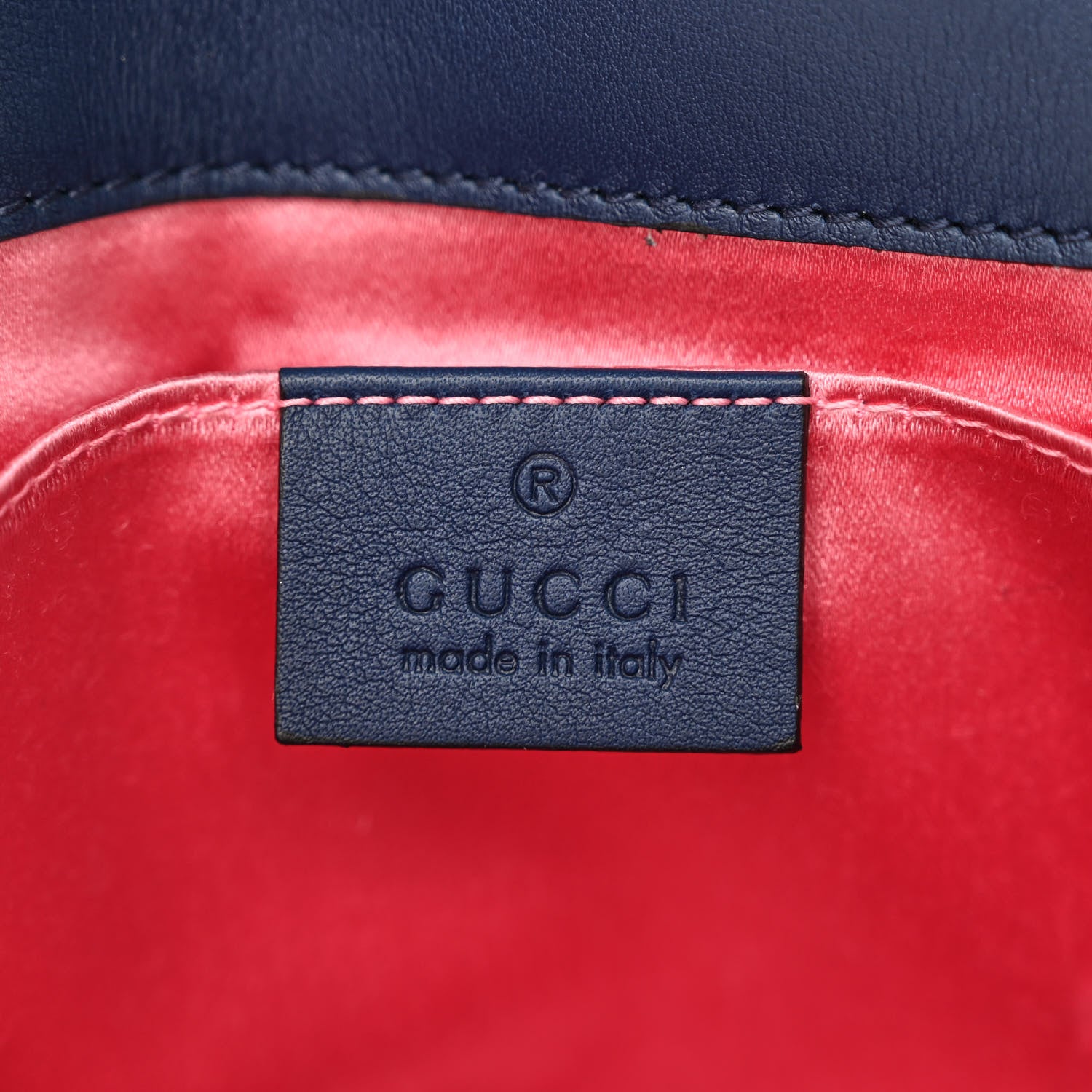 Gucci Denim Matelasse Pearl Studded Mini GG Marmont Shoulder Bag Blue 6 of 10