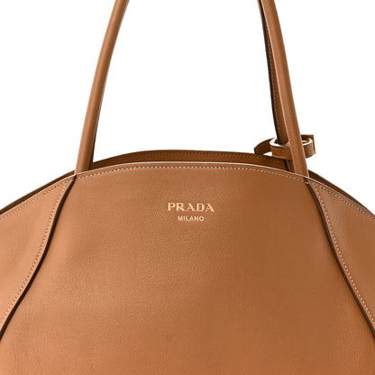 Prada Soft Grain Calfskin Shopping Tote Caramel 7 of 9