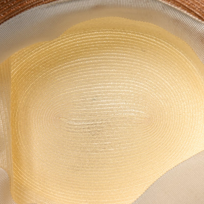 Gucci Straw Effect Fabric Wide Brim Hat With Bow L White Black 6 of 9
