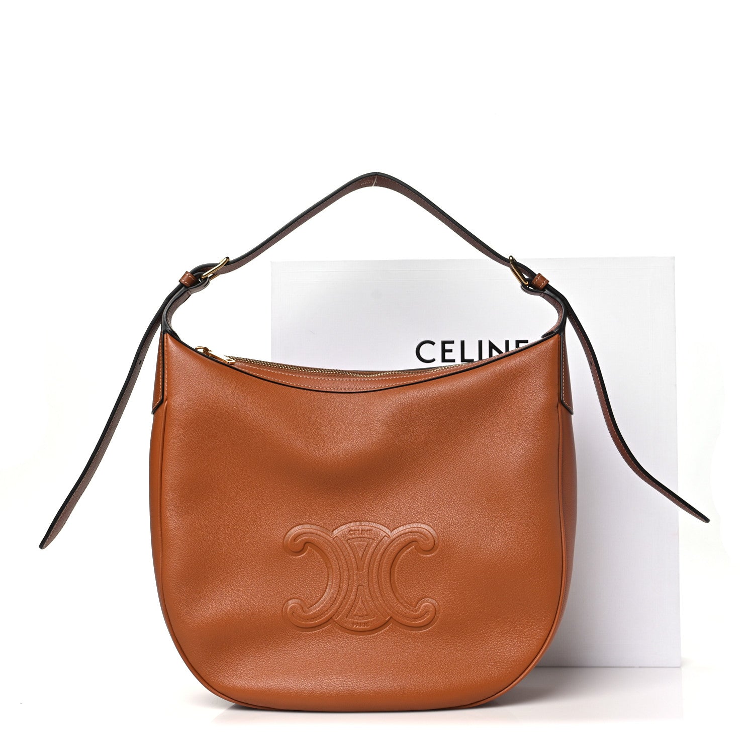 Celine Supple Calfskin Medium Triomphe Heloise Shoulder Bag Tan 10 of 10