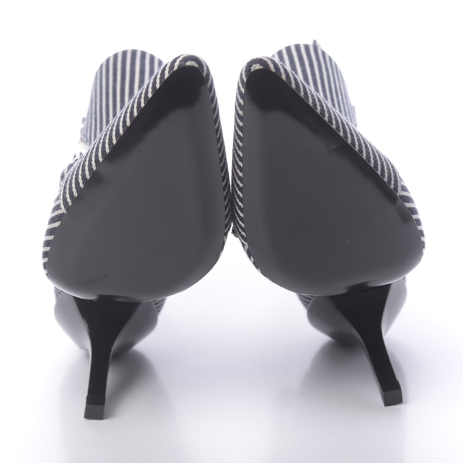 Louis Vuitton Canvas Striped Janet Ankle Boots 35 Black 5 of 8