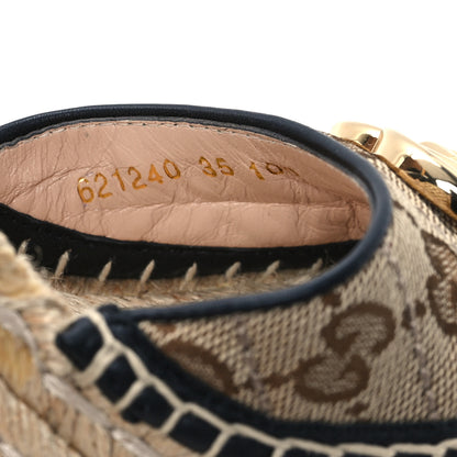 Gucci Monogram Matelasse GG Marmont Ankle Wrap Platform 35/120mm Espadrille Wedges 35 Beige Ebony Black Sand Storm 9 of 10