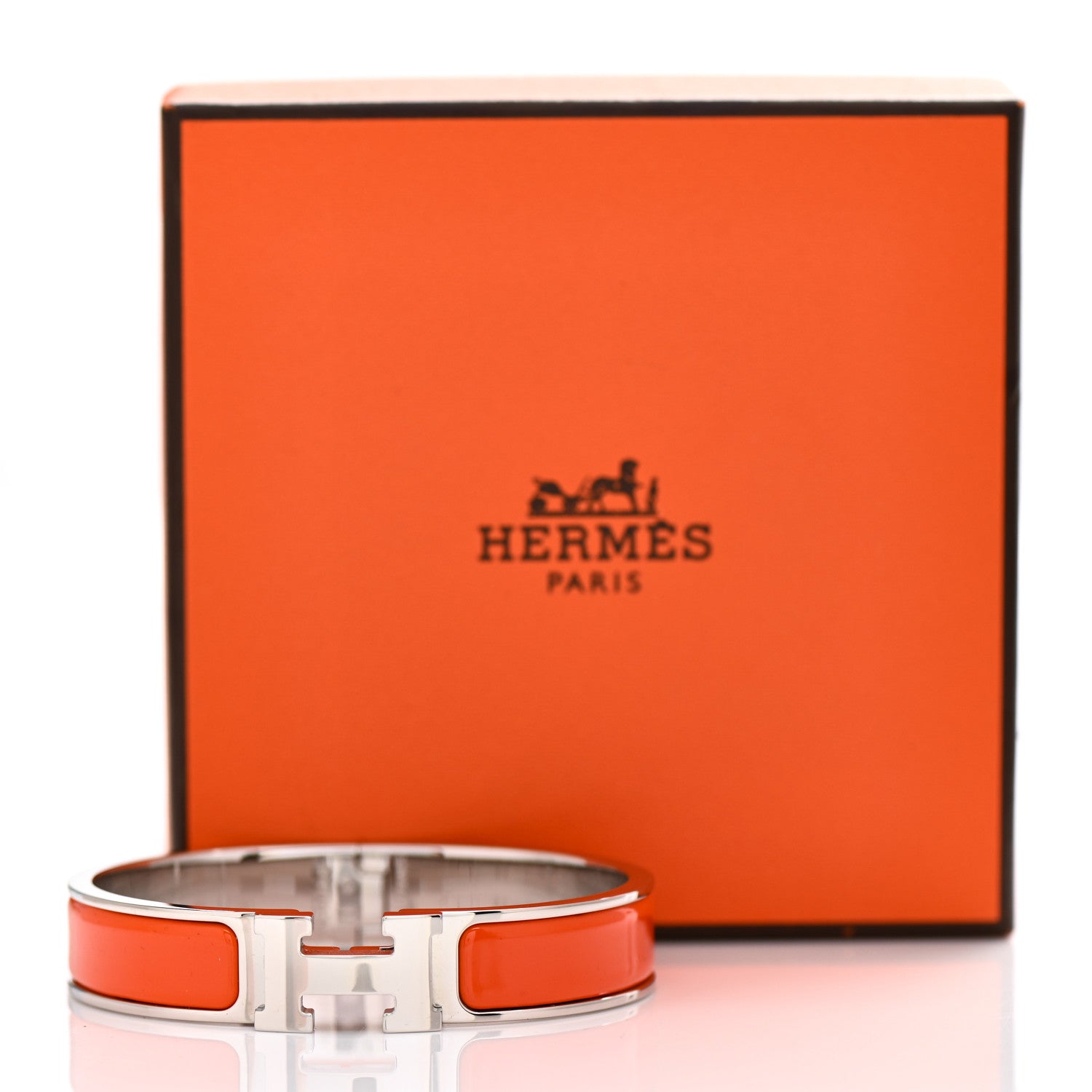 Hermes Enamel Narrow Clic Clac H Bracelet PM Orange 5 of 5