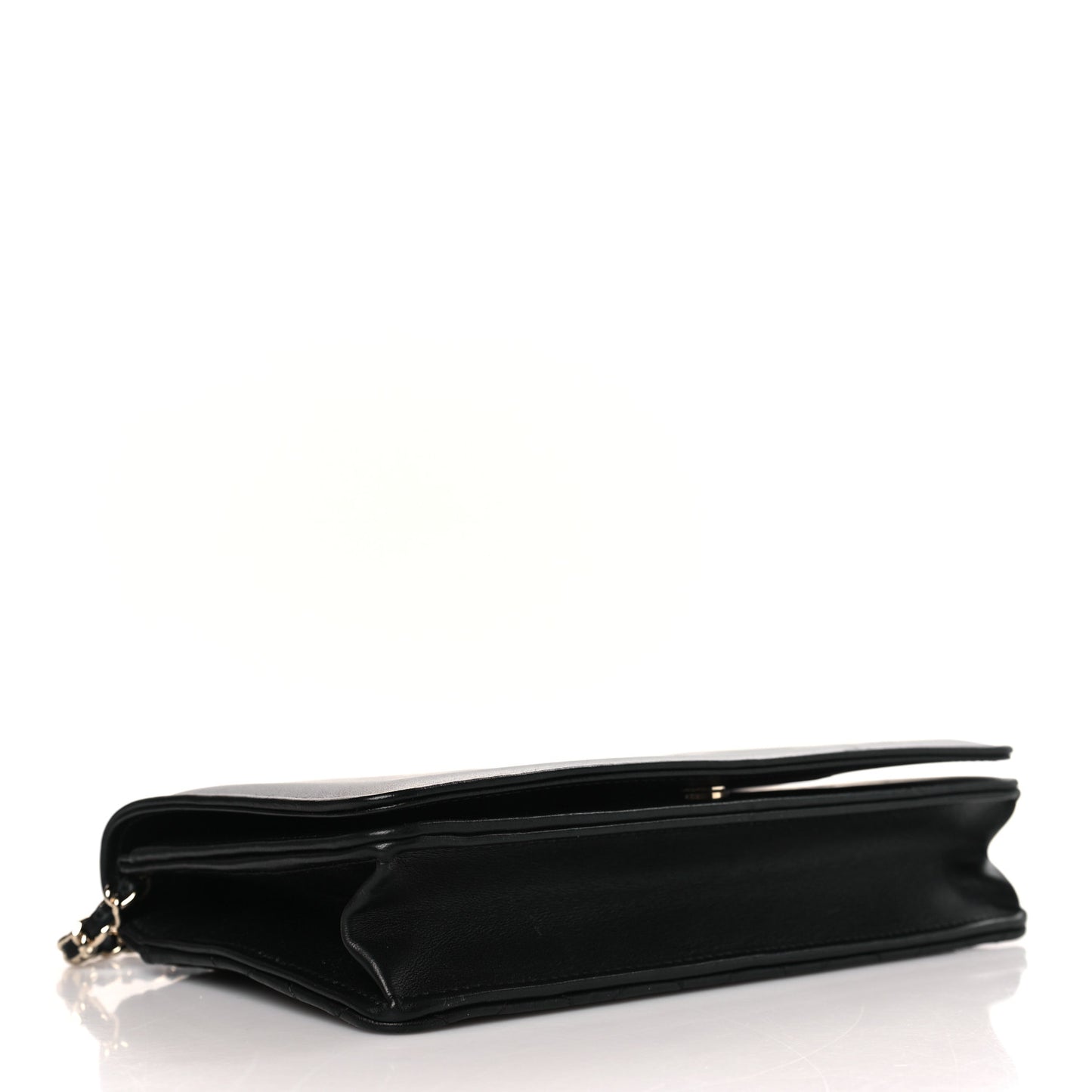 Lambskin Quilted Timeless CC Wallet On Chain WOC Black