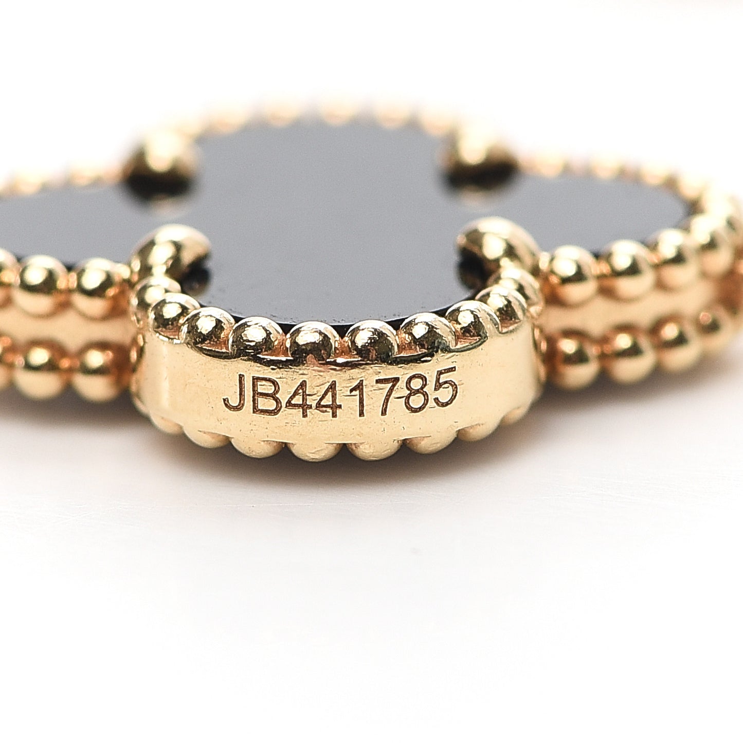 18K Yellow Gold Black Onyx 5 Motifs Vintage Alhambra Bracelet