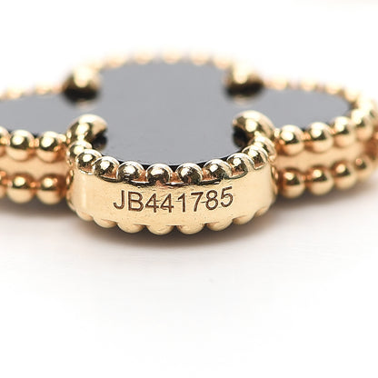 Van Cleef & Arpels 18K Yellow Gold Black Onyx 5 Motifs Vintage Alhambra Bracelet 5 of 7