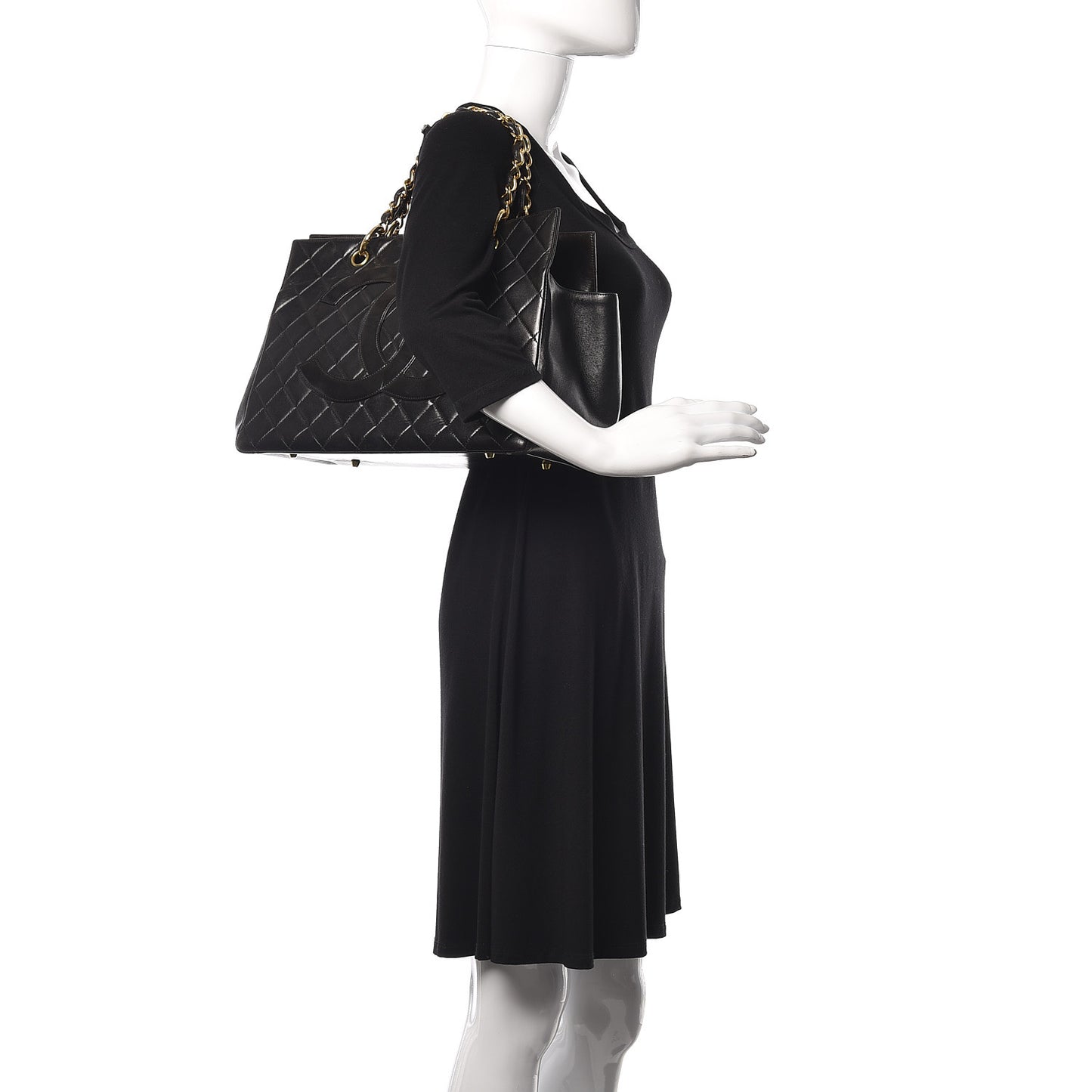 Lambskin Quilted Tote Black