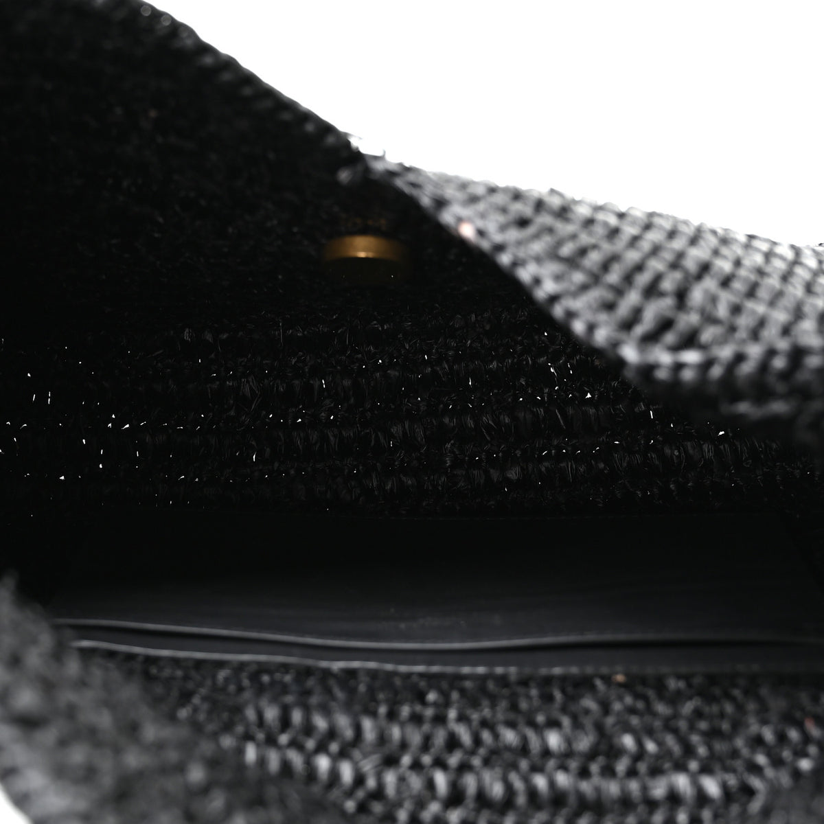 Saint Laurent Raffia Large Cassandre Envelope Pouch Black 5 of 8