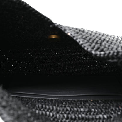 Saint Laurent Raffia Large Cassandre Envelope Pouch Black 5 of 8