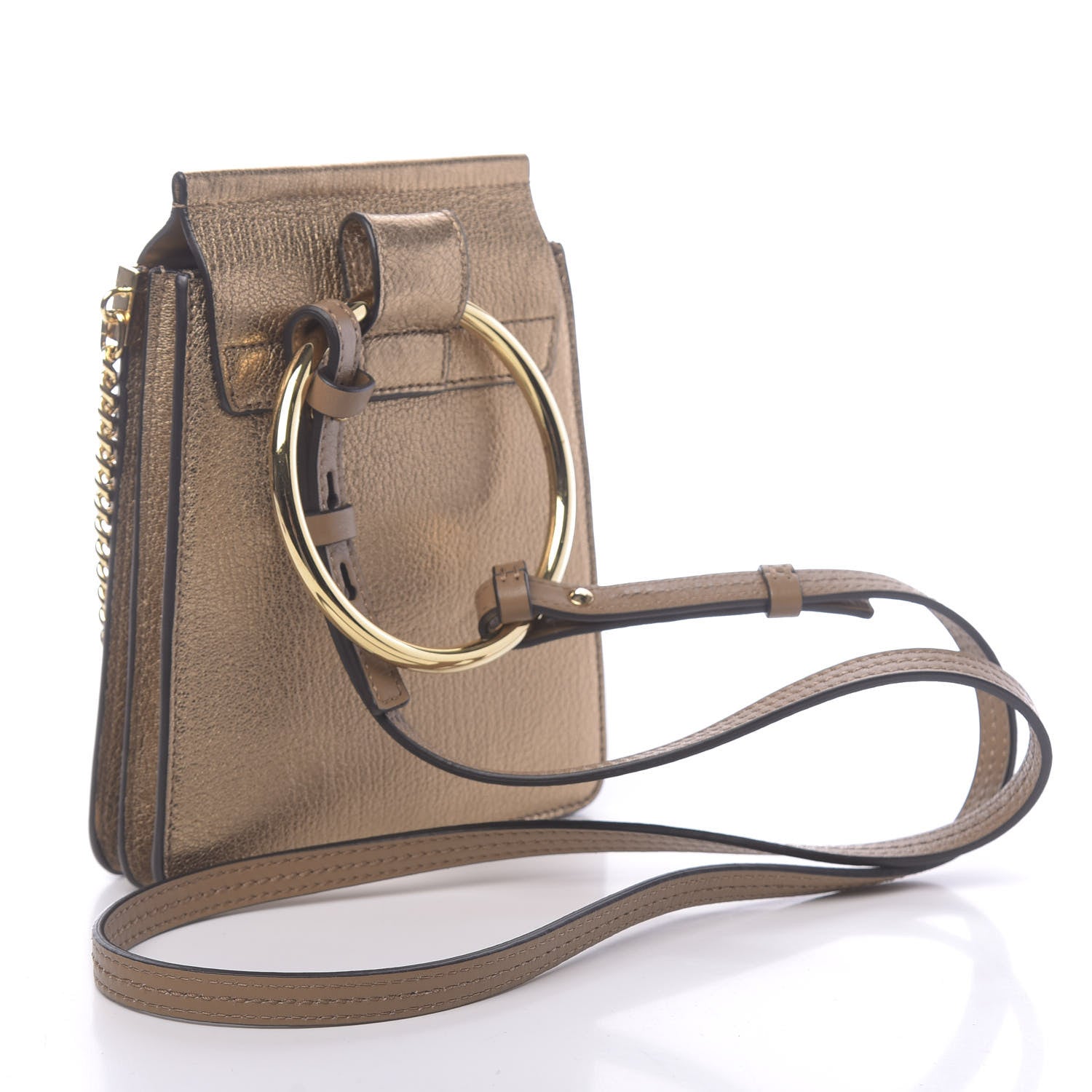Chloe Metallic Calfskin Mini Faye Bracelet Bag Gold 3 of 10