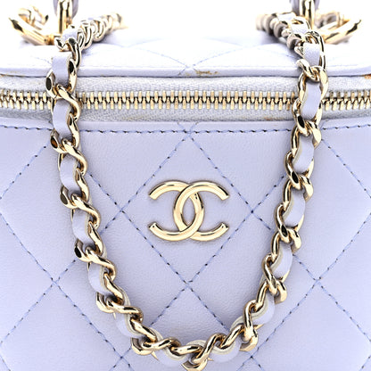 Chanel Lambskin Quilted Top Handle Mini Vanity Case With Chain Light Purple 8 of 11
