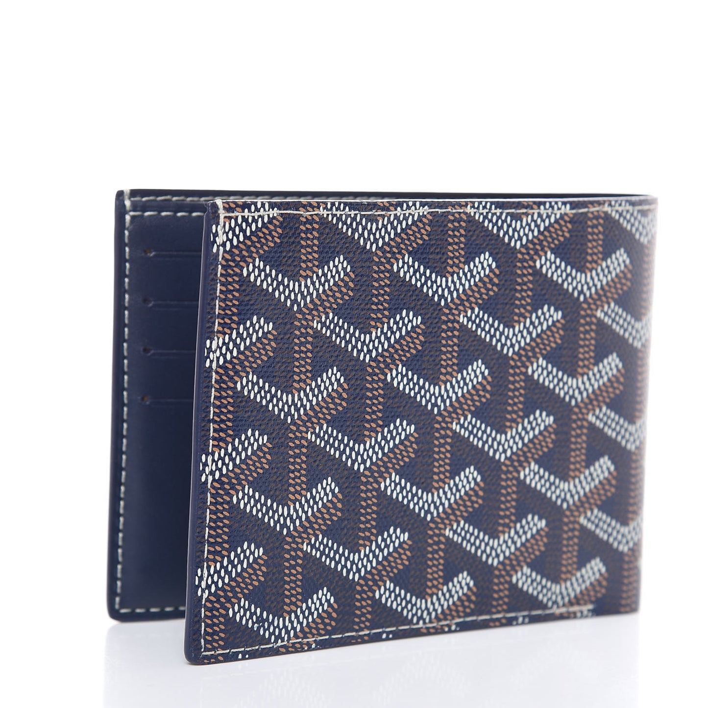 Goyardine Bi-Fold Victoire PM Wallet Navy