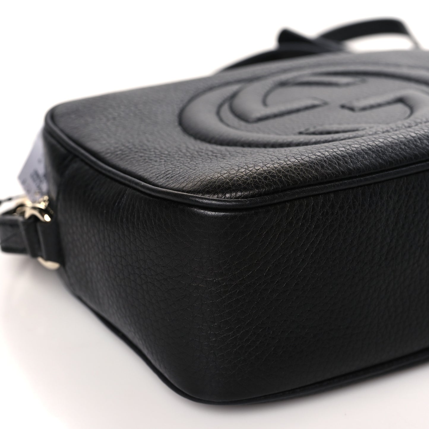 Pebbled Calfskin Small Soho Disco Bag Black