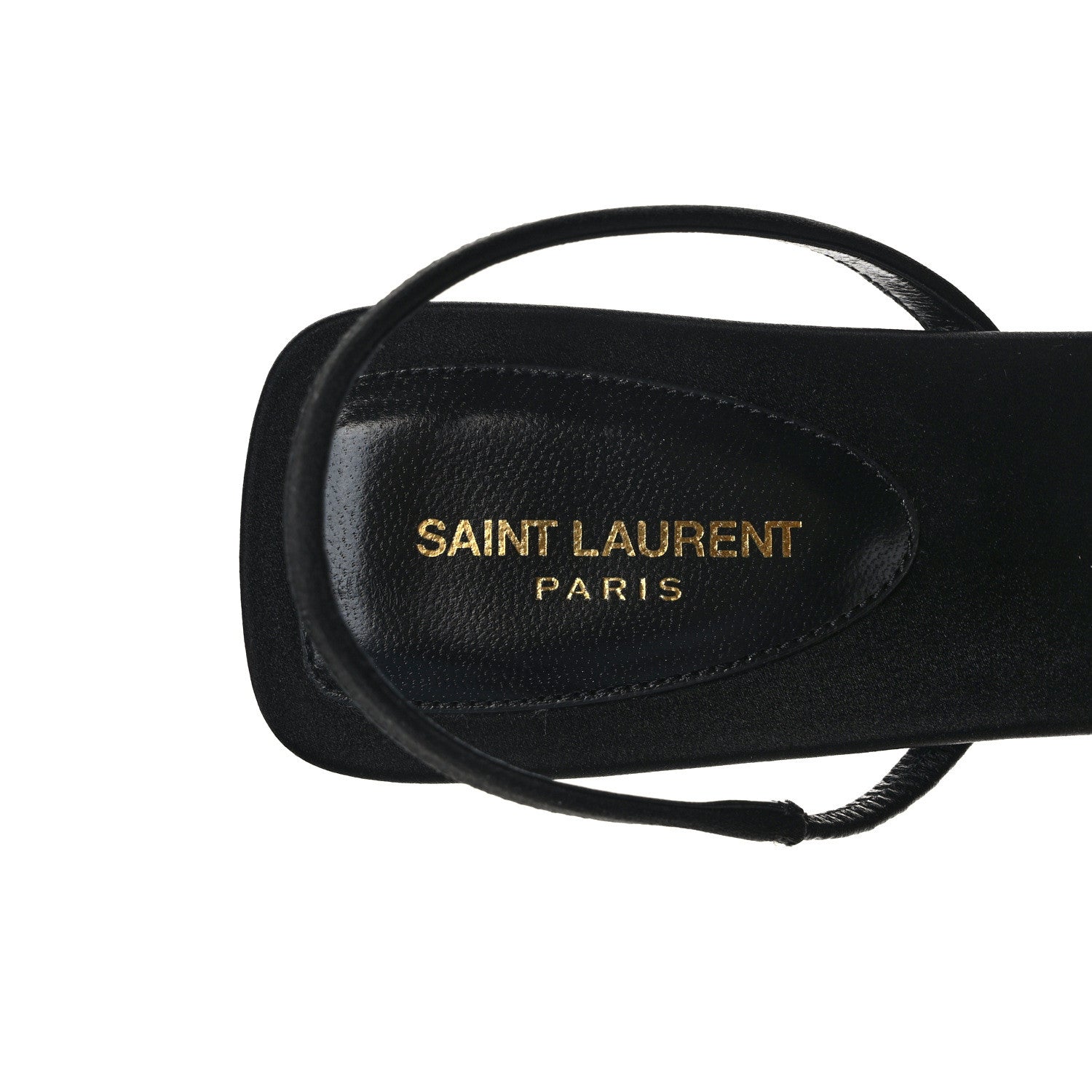 Saint Laurent Satin Slingback Jaspe 55 Sandals 40 Black 7 of 8