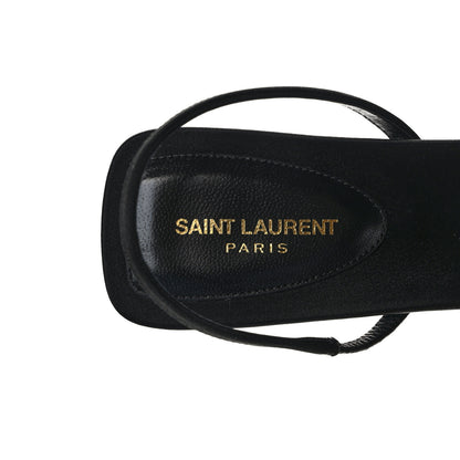 Saint Laurent Satin Slingback Jaspe 55 Sandals 40 Black 7 of 8