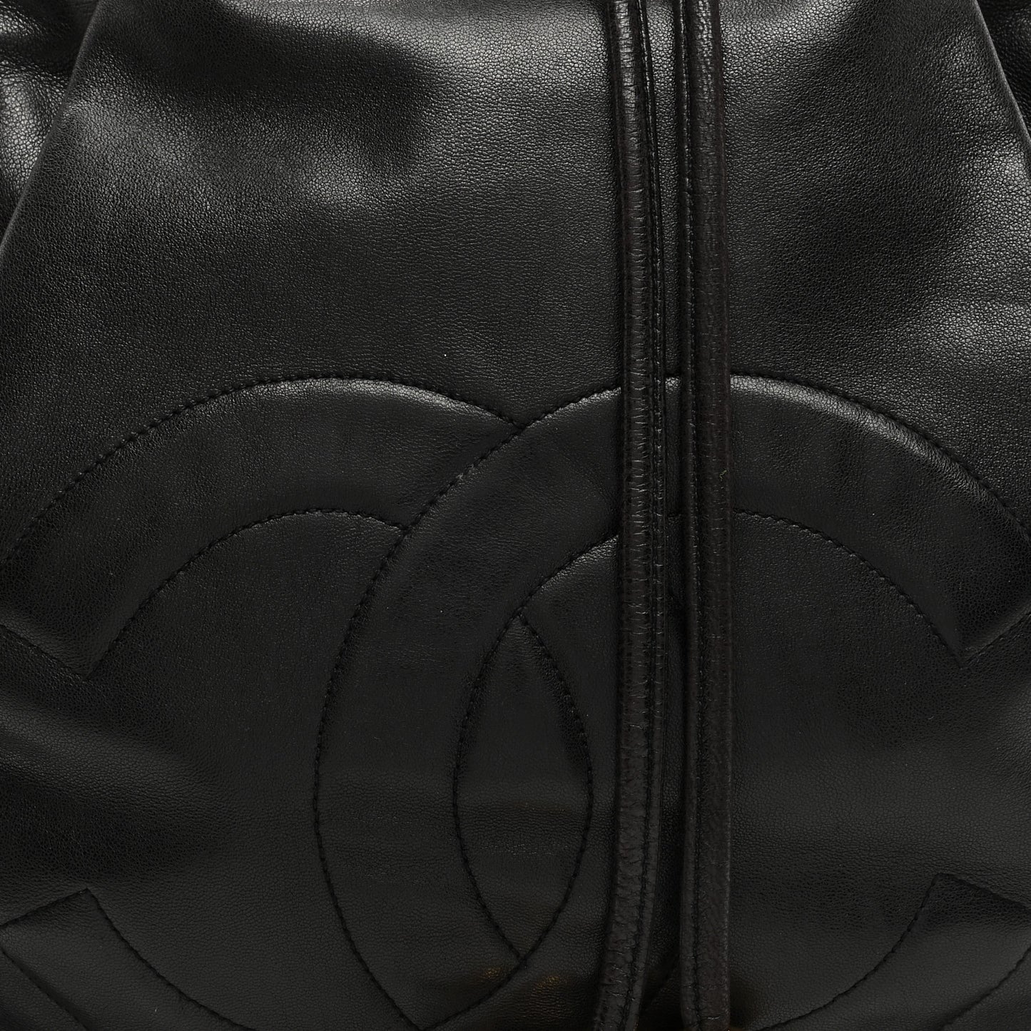 Lambskin CC Drawstring Backpack Black