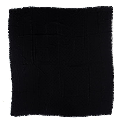 Louis Vuitton Silk Wool Monogram Shawl Black 1 of 3