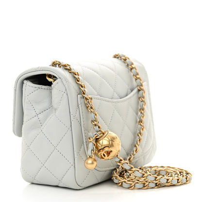Chanel Lambskin Quilted Mini Pearl Crush Flap Light Grey 2 of 10
