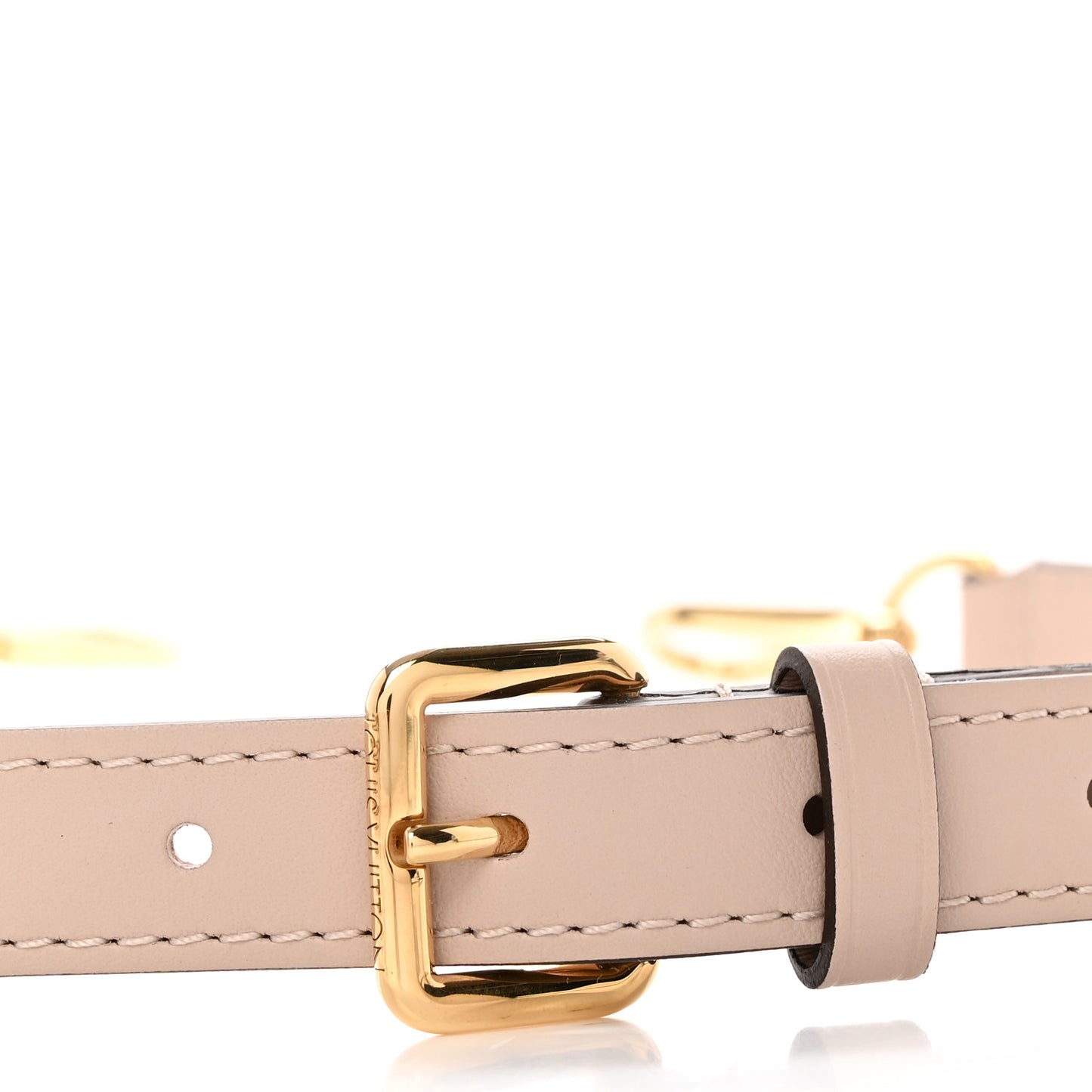 Calfskin On My Side Adjustable Shoulder Strap Greige