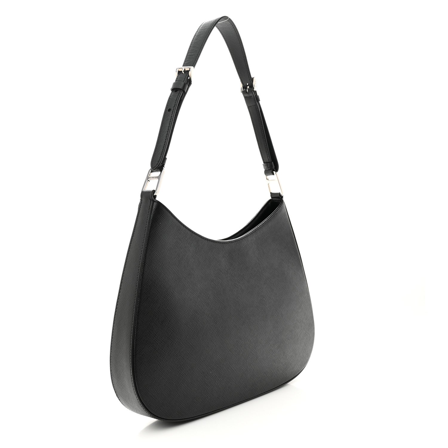 Prada Saffiano Cleo Adjustable Strap Shoulder Bag Black 3 of 9