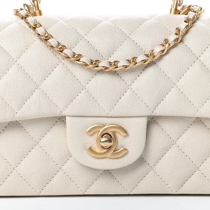 Chanel Caviar Quilted Mini Top Handle Rectangular Flap Beige 8 of 10