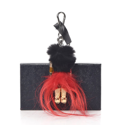 Prada Rabbit Fur Robot Kim Trick Keychain Black 4 of 4