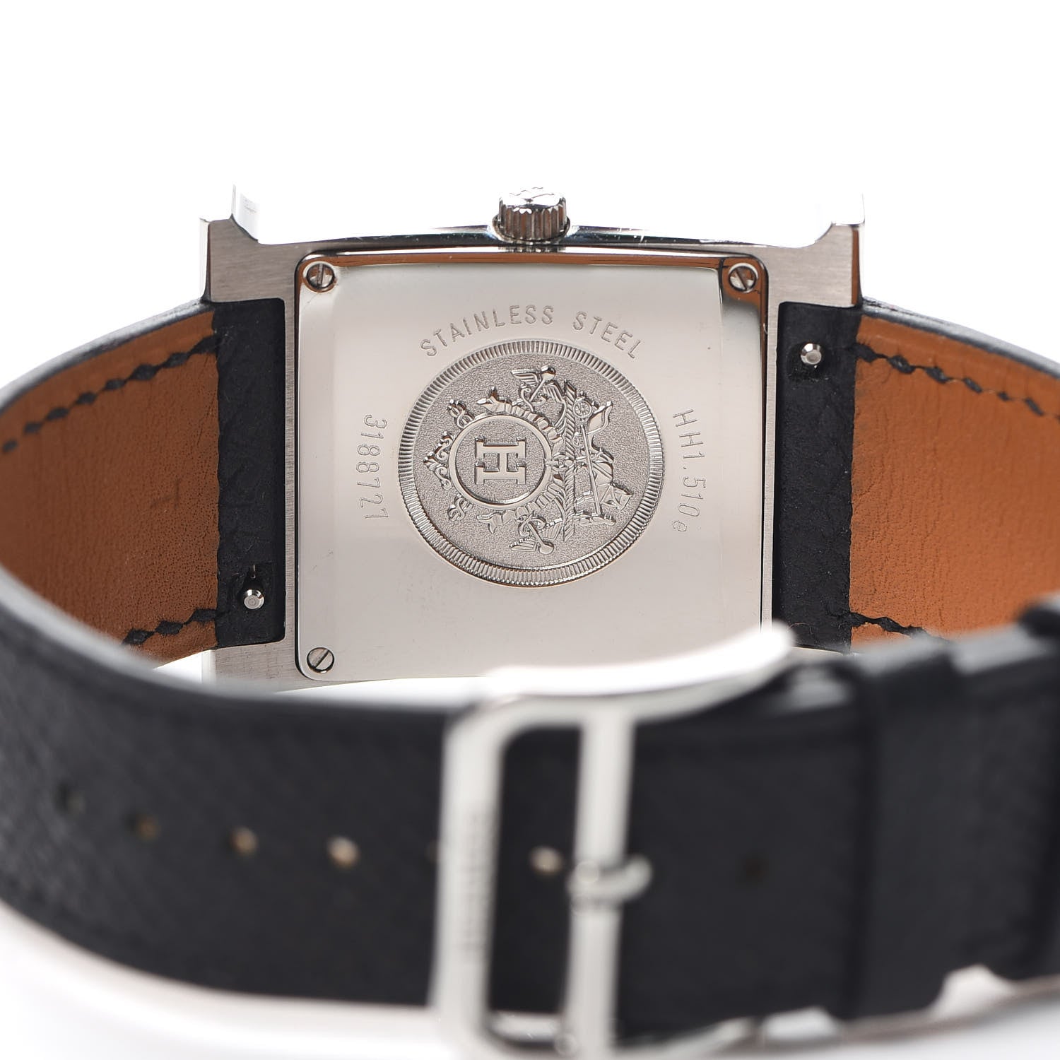 Hermes Stainless Steel Epsom 26mm Heure H Hour Quartz Watch Noir 4 of 5