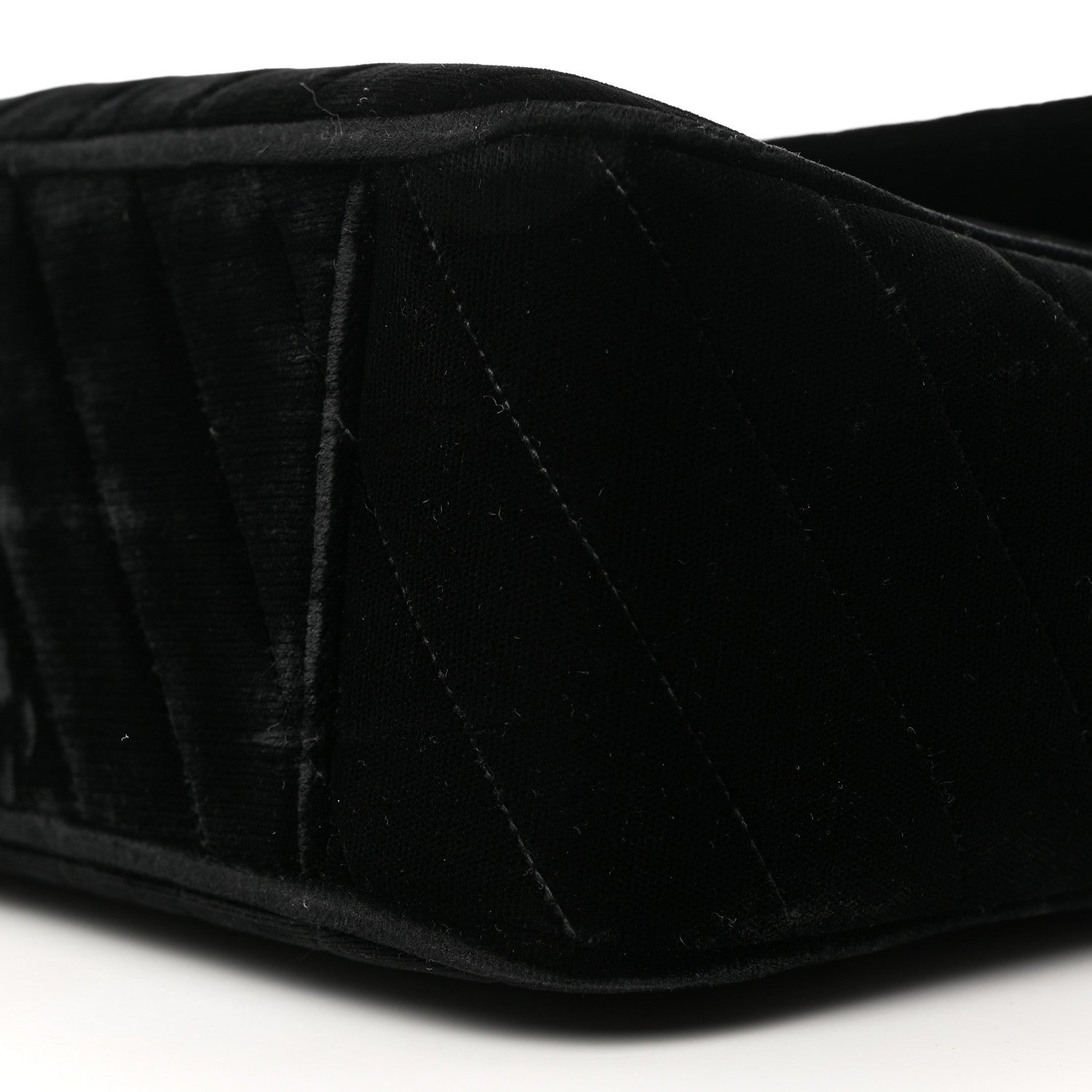 Chanel Velvet Chevron Quilted XL Jumbo Flap Black 10 of 10